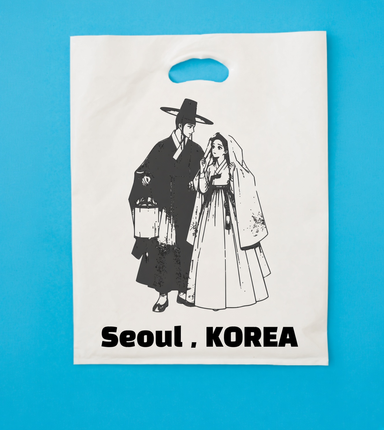 관광 기념 비닐쇼핑백 (35x45cm 두께 0.08) 기본수량 5,000장서울 부산 전주 / 검정 파랑 보라 상세 이미지 2