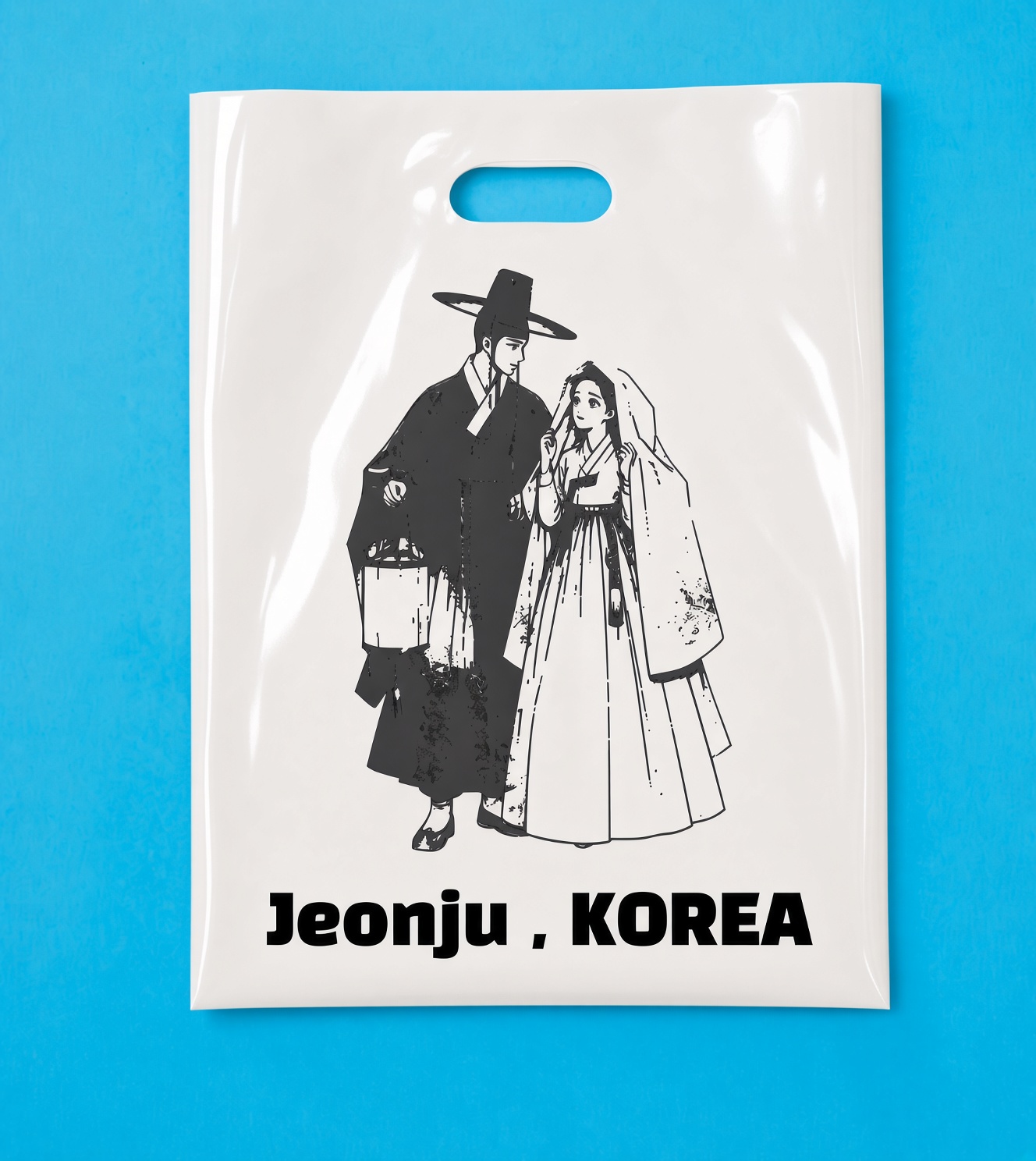 관광 기념 비닐쇼핑백 (35x45cm 두께 0.08) 기본수량 5,000장서울 부산 전주 / 검정 파랑 보라 상세 이미지 6