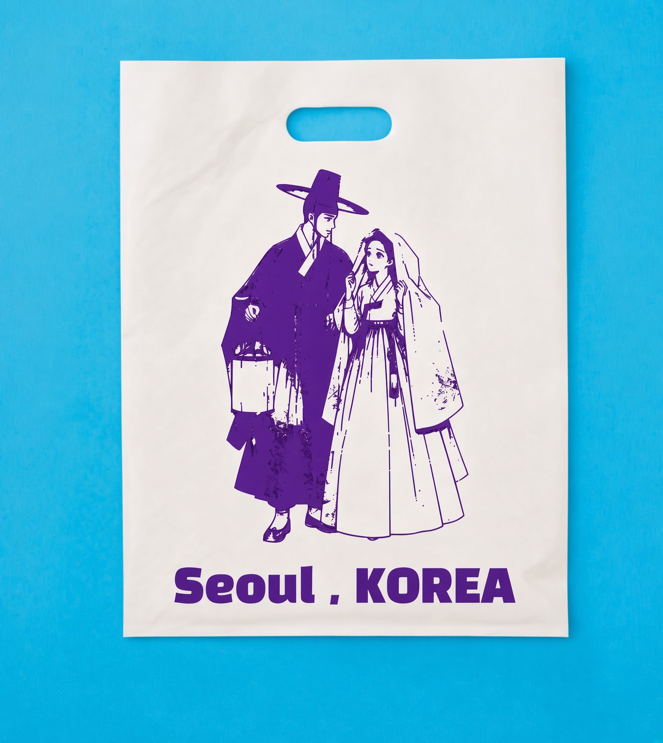 관광 기념 비닐쇼핑백 (35x45cm 두께 0.08) 기본수량 5,000장서울 부산 전주 / 검정 파랑 보라 상세 이미지 4